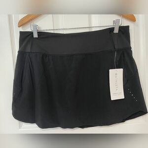 NWT Athleta Black Athletic Skort Built-In Shorts Size L.